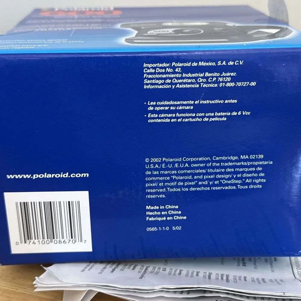 Polaroid One Step Express Instant Film Camera Blue 600 New Open Box Instructions